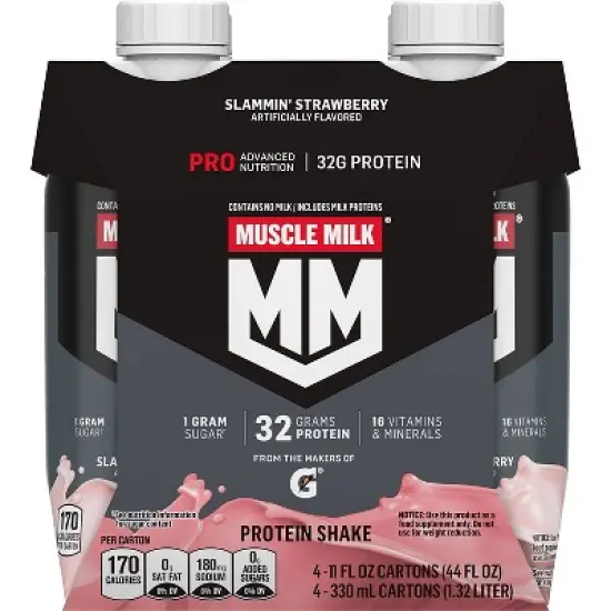 Muscle Milk Protein Shake - Strawberry - 11 fl oz/4pk image {1}