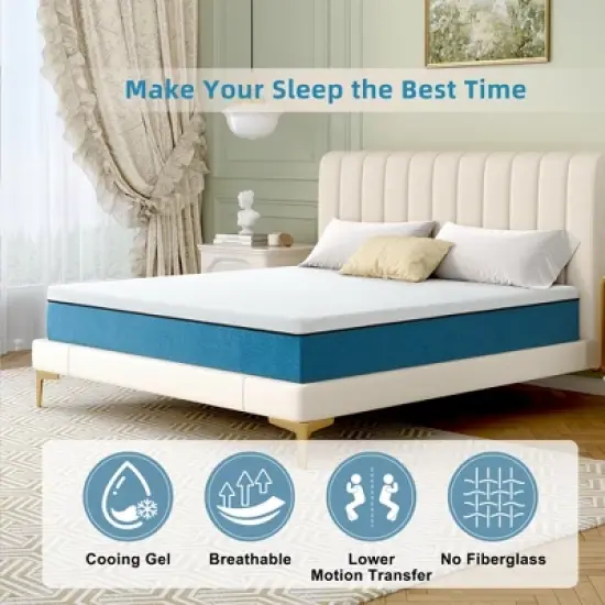 Twolike 8 Inch Comfort Memory Foam Mattress with Breathable & Removable Cover, without Fiberglass for Safer Sleep image {5}