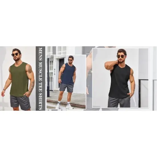 COOFANDY Men's Casual Tank Tops 1 PC&2PC Knit Sleeveless Lightweight Tee Muscle Basic T Shirts S-XXL image {8}