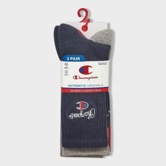 Champion Women's Embroidered 3pk Crew Socks image {5}