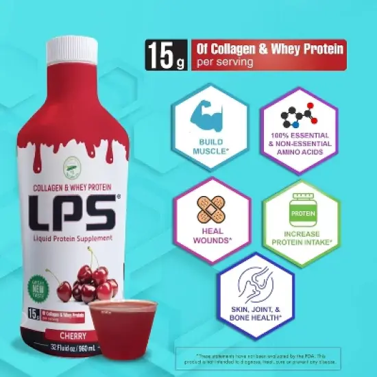 Nutritional Designs Sugar-Free Liquid Collagen & Whey Protein Supplement  PEACH -MANGO 32 OZ image {1}