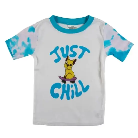 Just Chill Dog Blue Wash And Rainbow Dreams Short Sleeve Youth Girls 2-Pack Pajama Set image {5}