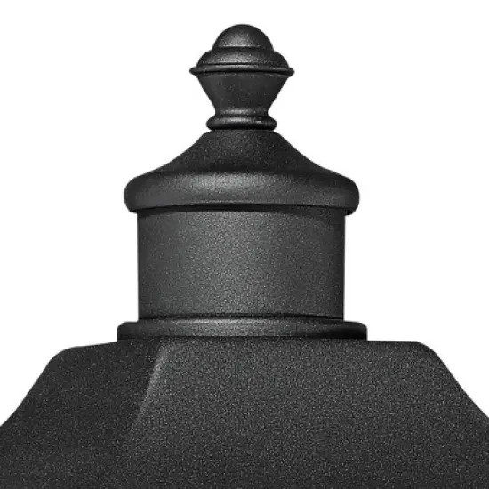 John Timberland Moray Bay 17" High Mission Outdoor Post Light Fixture Pole Porch House with Pier Mount Adapter 3-Light Black Metal Seeded Glass Shade image {2}