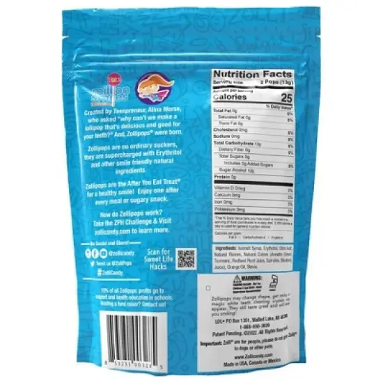 Zolli Pops Sugar Free Lollipops Candy Double - 5.2oz image {3}