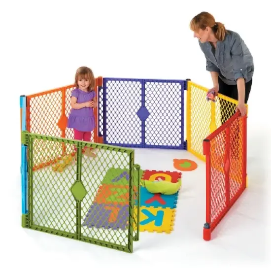 Toddleroo by North States Superyard Colorplay 6 Panel Freestanding Gate image {1}