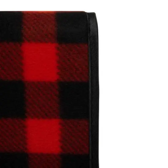 Picnic Time Blanket Tote XL Outdoor Picnic Blanket - Red/Black Buffalo Check image {7}