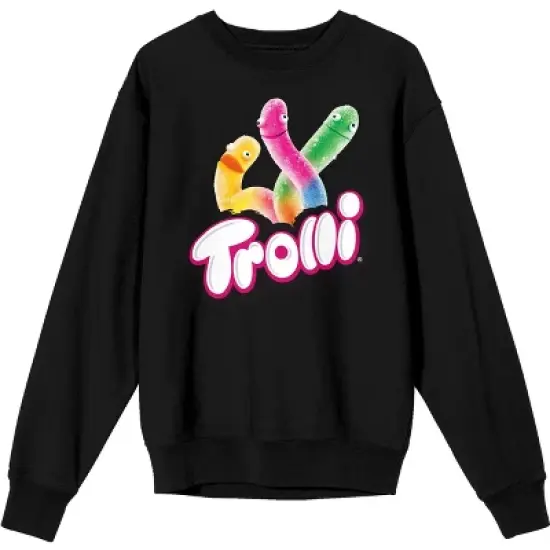 Trolli Gummy Worms Men's Black Sweatshirt image {6}