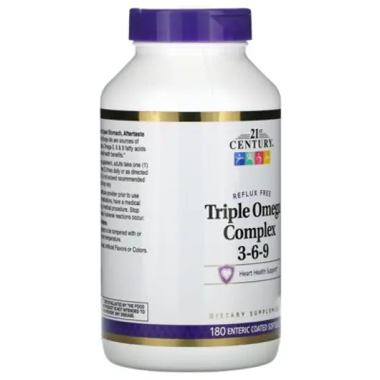 21st Century Triple Omega Complex 3-6-9, 180 Enteric Coated Softgels image {3}