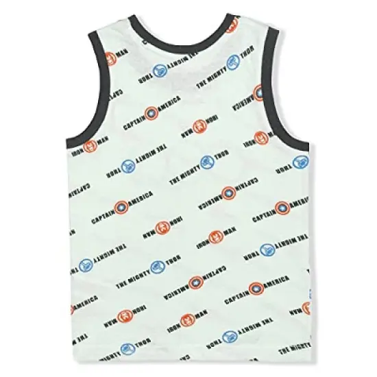 Marvel Heroes Boy's 3-Pack Saving The Day Graphic Tee, Sleeveless Shirt and Mesh Short Set For Toddlers image {4}