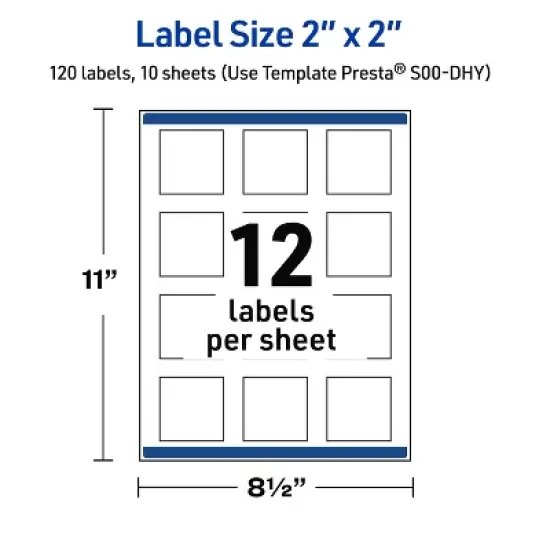 Avery 2" x 2" Labels, Gold Border with Gold Dots, 120 ct image {4}