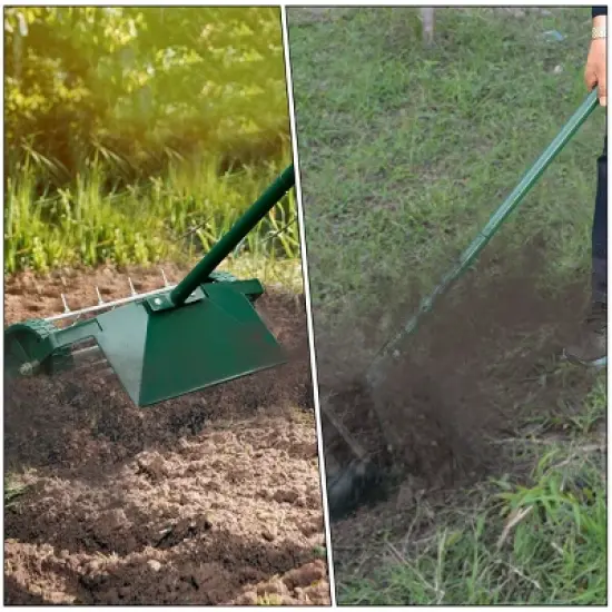 Costway 18-inch Rolling Lawn Aerator Rotary Push Tine Spike Soil Aeration W/Fender image {6}