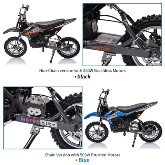 36V Electric Dirt Bike for Kids, Ride on Motorcycle 350W Brushless Motor Fast Speed 15.5MPH with LED Headlight image {2}