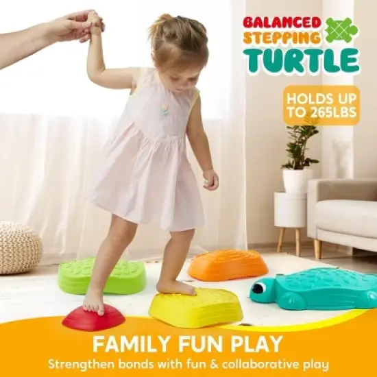 Joyfy Turtle Balance Stepping Stones for Kids - 2 Styles, Toddler Obstacle Course Coordination Sensory Game Indoor Outdoor Play Toys for Kids Age 3+ image {5}