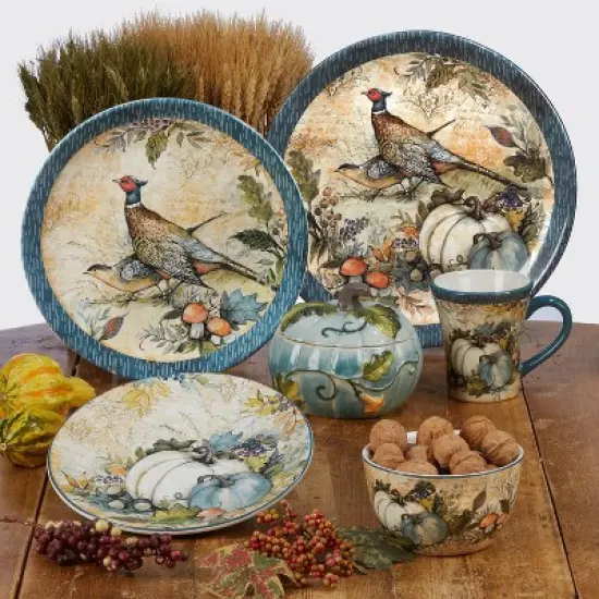 11" 4pk Earthenware Harvest Gatherings Dinner Plates - Certified International image {2}