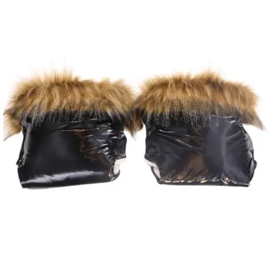 Cover Baby Adult Premium Handmuff Gloves With Beige Wool in Black image {6}