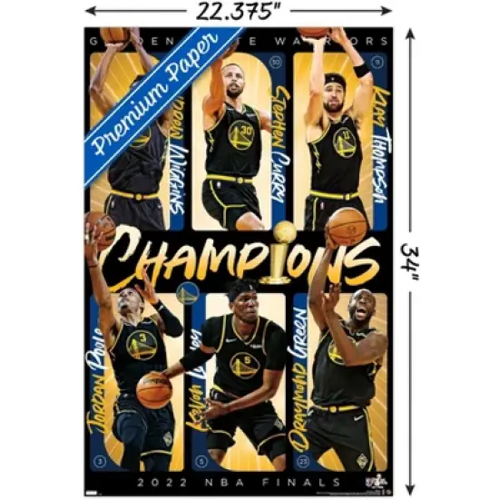 Trends International NBA Golden State Warriors - 2022 Commemorative NBA Finals Champions Unframed Wall Poster Prints image {2}