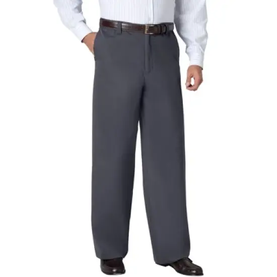 KingSize Men's Big & Tall WRINKLE-FREE PANTS WITH EXPANDABLE WAIST, WIDE LEG image {5}