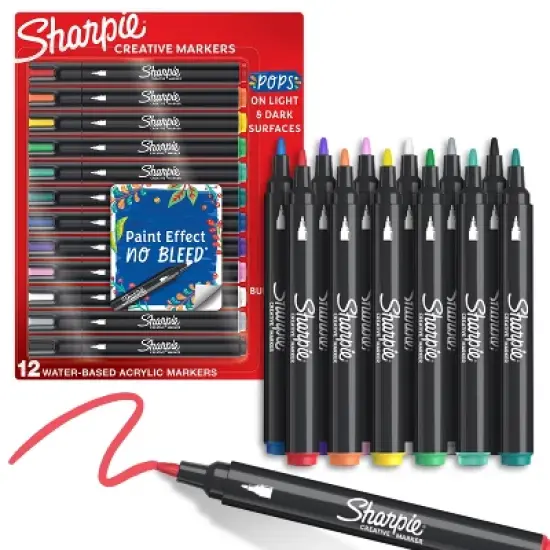 Sharpie 12pk Creative Markers Bullet Tip Colorful Gifting: Permanent Medium Point Art & Stationery for Ages 8+ image {8}