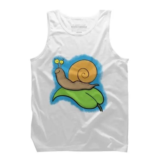 Men's Design By Humans Cute, happy snail on a leaf cartoon illustration By thefrogfactory Tank Top image {5}