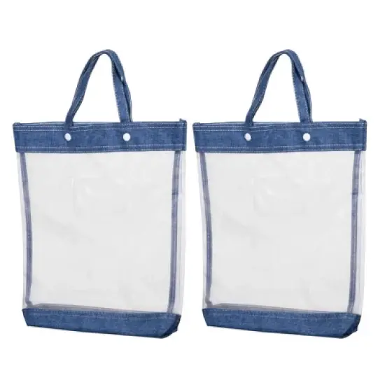 Unique Bargains Office Business Nylon Mesh Transparent Files Handbag image {5}