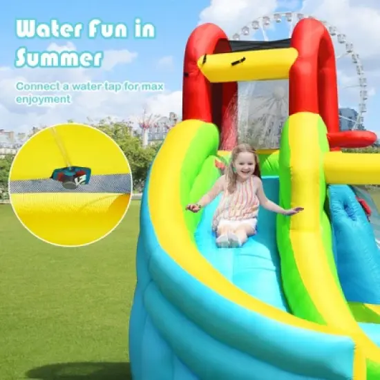 Costway Inflatable Kids Water Slide Jumper Bounce House Splash Water Pool W/ 480W Blower image {5}
