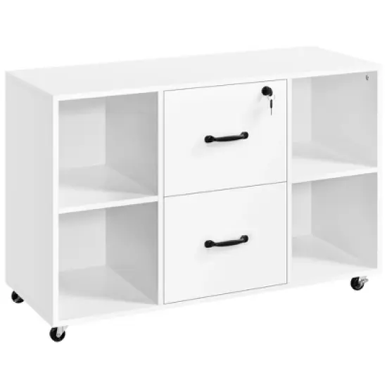 Yaheetech Vintage File Cabinet with 2 Drawers and Storage Shelves for Home, Office image {8}