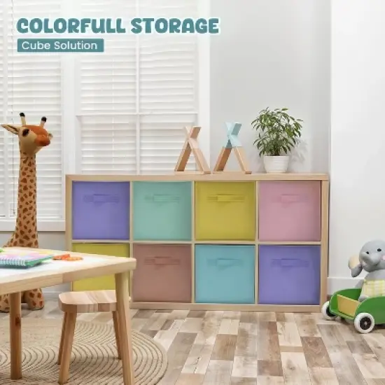 4E's Novelty 6 Packs 11 Inch Pastel Color Storage Foldable Cube Bins, Colorful Storage Baskets image {5}