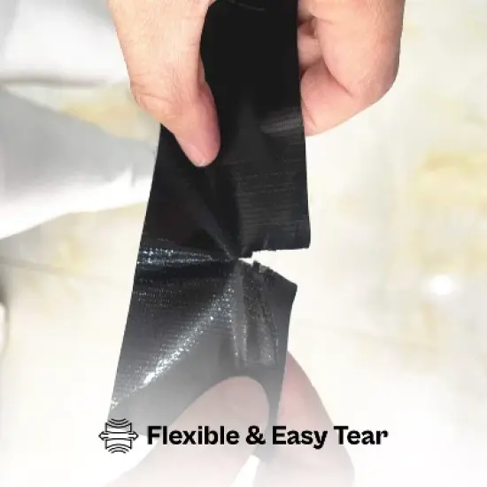 PSBM 24 Rolls Black Heavy Duty Duct Tape, 2" x 60 Yards 6 Mil, Waterproof for Outdoor image {4}