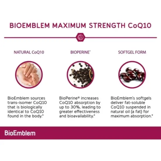 BioEmblem CoQ10 Supplement - 90 Count image {4}