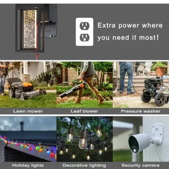 ALOADECOR Modern LED Outdoor Black Dusk to Dawn Sensor Wall Lantern Sconce with Seeded Glass and built-in GFCI Outlets image {5}