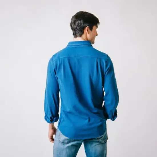 Hope & Henry Mens' Organic Cotton Pique Button Down Shirt image {2}