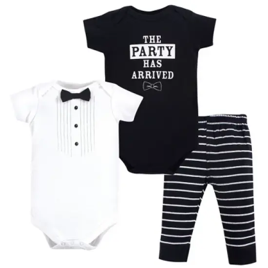 Little Treasure Baby Boy Cotton Bodysuit and Pant Set, Party Tux image {1}