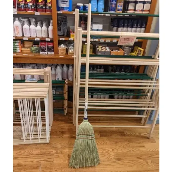 Stoltzfus Brooms & Carpets Amish-Made House Broom - Authentic Corn Straw Broom with Hardwood Handle, Natural, 55 inches image {1}
