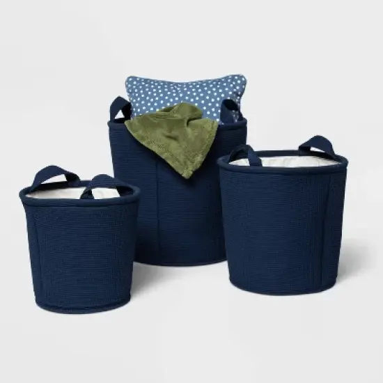 Waffle Kids' Storage Basket Navy - Pillowfort&trade; image {4}