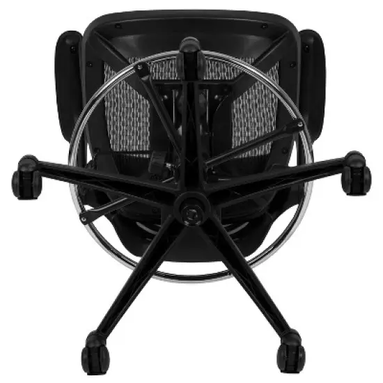 Flash Furniture Mid-Back Transparent Mesh Drafting Chair with Flip-Up Arms image {9}