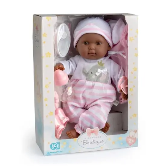 JC Toys Berenguer Boutique - 10 Piece Gift Set with Pink 15" Realistic Soft Body Baby Doll - Open/Close Brown Eyes image {5}