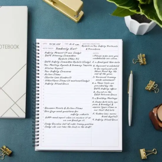 Juvale 2 Pack Meeting Notebooks for Work, Spiral-Bound Daily Planner for Project Management, Office, 160 Pages, 8.5 x 11 In image {3}