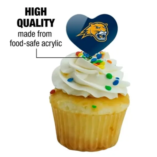 Averett University Primary Logo Heart Love Cupcake Picks Toppers Decoration Set of 6 image {2}