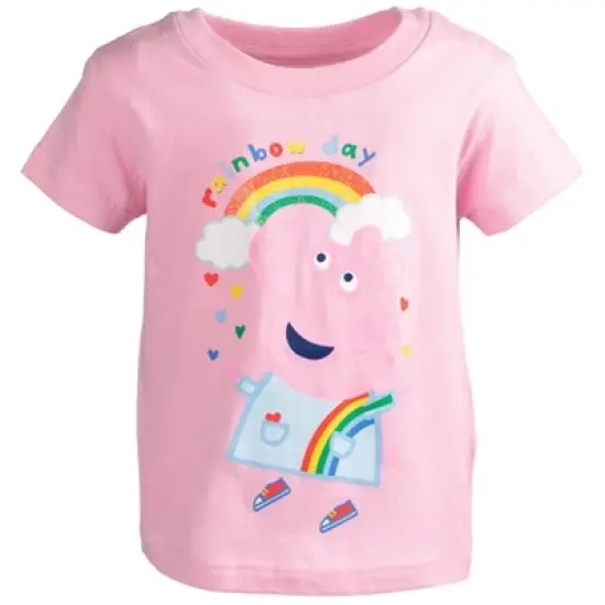Peppa Pig Girls 2 Pack Graphic T-Shirts Toddler to Little Kid image {4}