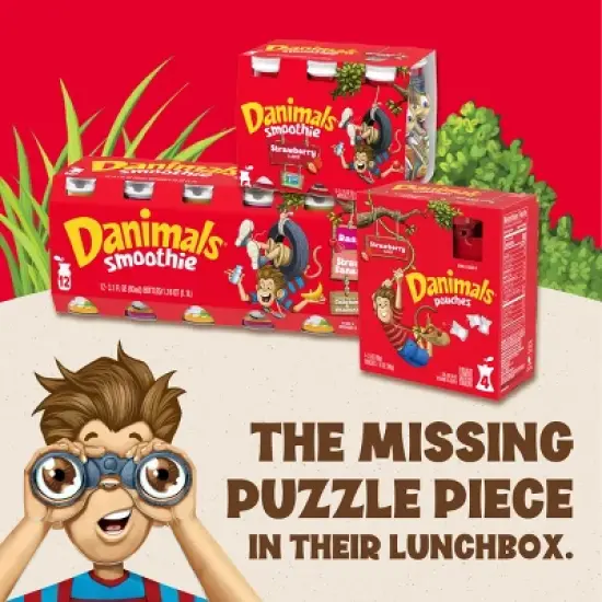 Danimals Strawberry & Banana Split Kids' Smoothies - 12ct/3.1 fl oz Bottles image {15}