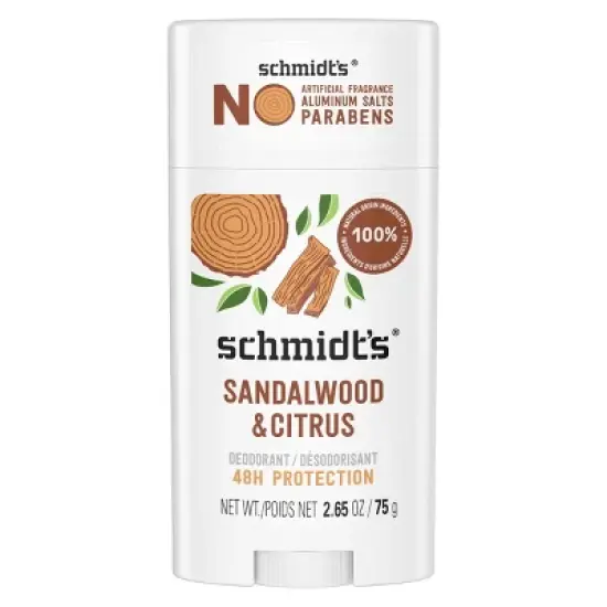 Schmidt's Natural Solid Deodorant - Sandalwood & Citrus - Aluminum-Free 2.65oz image {8}