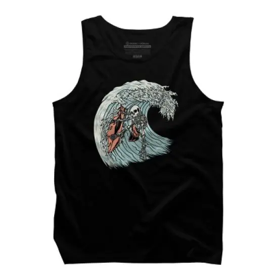 Men's Design By Humans Death Surfer By quilimo Tank Top image {5}