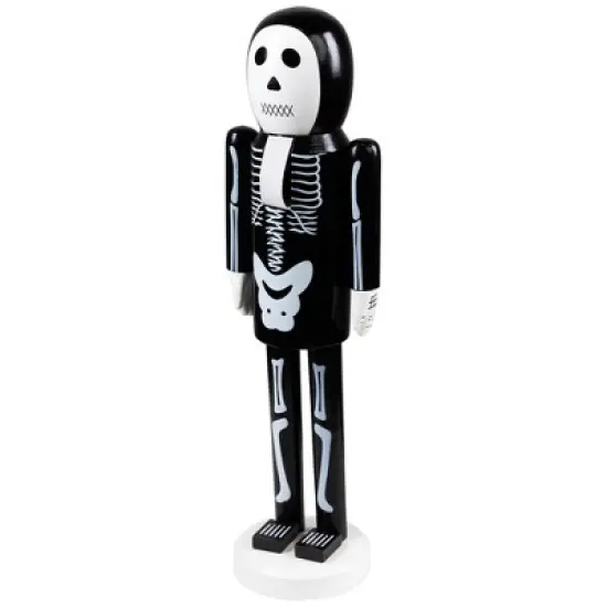 Northlight Skeleton Wooden Halloween Nutcracker - 14" - Black and White image {3}