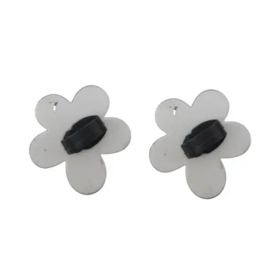 Unique Bargains Mirrored Flower Shoelace Charms Silver Tone 1 Pair image {3}