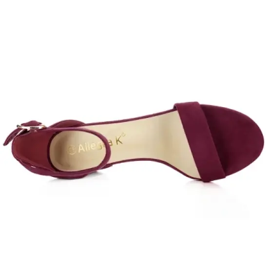Allegra K Women's Open Toe Block Ankle Strap Heel image {3}