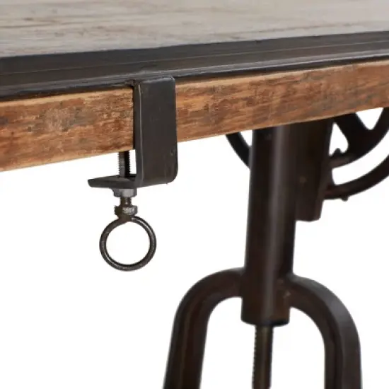 Industrial Teak Wood Console Table Brown - Olivia & May image {14}