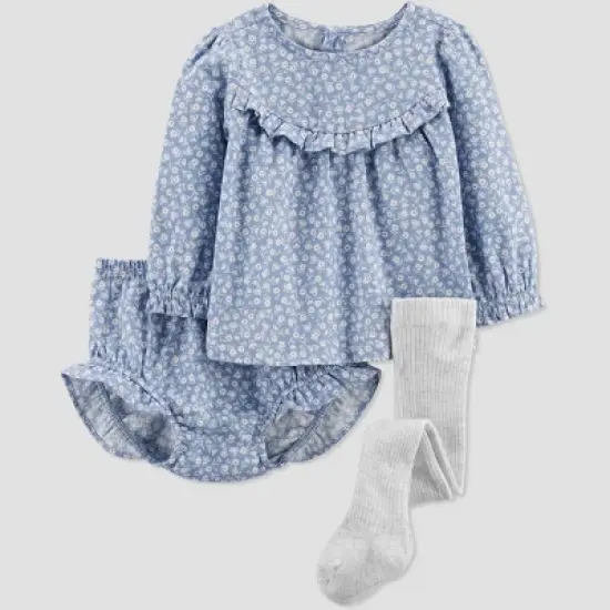 Carter's Just One You&reg;️ Baby Girls' Floral & Bottom Set - Blue image {3}