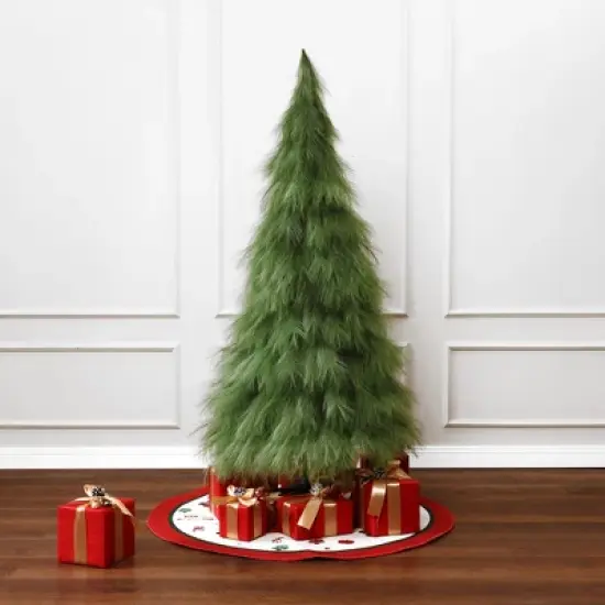 LuxenHome 5Ft Holiday Artificial Pampas Grass Tree in Green image {6}