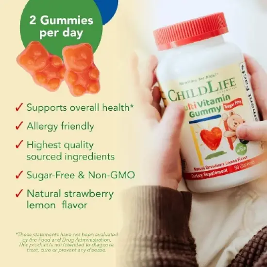 ChildLife Essentials Kids Multivitamin Gummies - Lemon Strawberry - 90ct image {4}