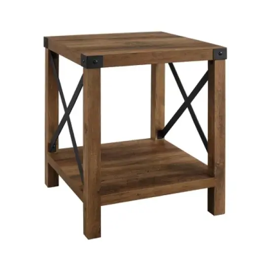 Sophie Rustic Industrial X Frame Side Table - Saracina Home image {10}